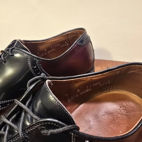 ALLEN EDMONDS Polo Men's Size 9B Two Tone Oxblood Saddle Dress Shoes Made in USA - Picture 3 of 15